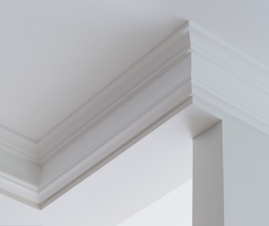 Plaster coving close up