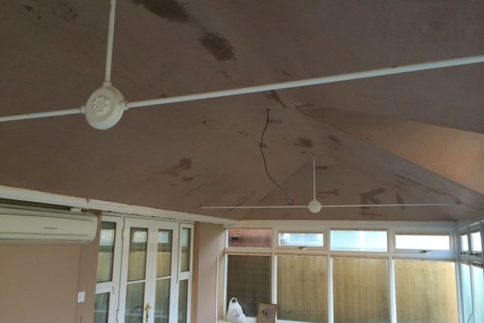Conservatory roof plastering