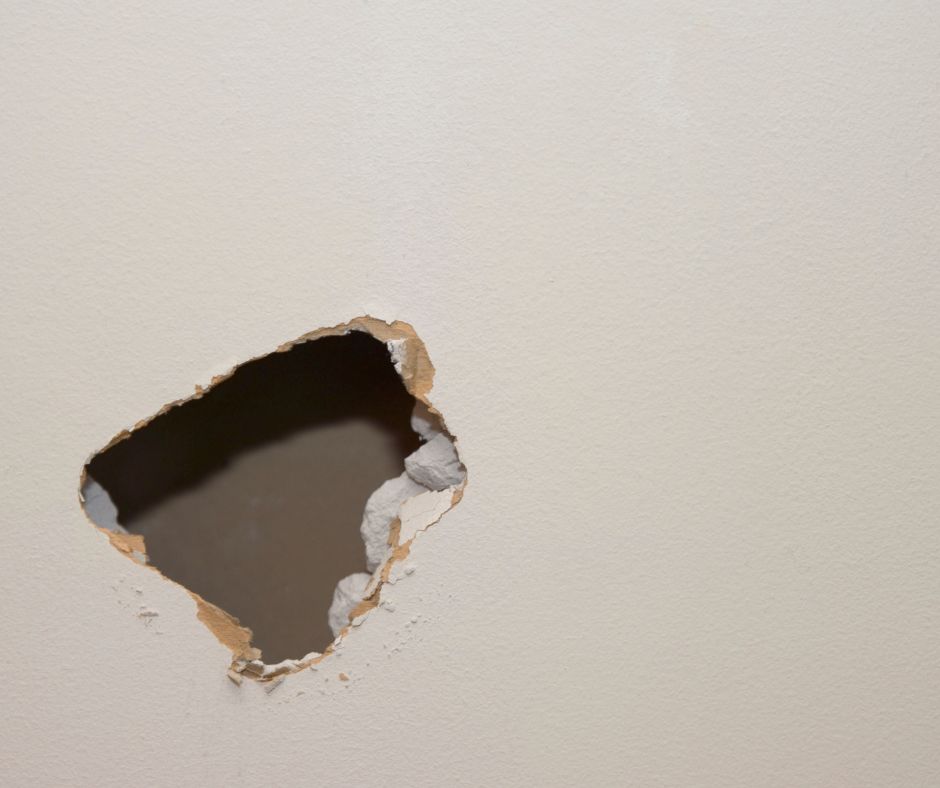 a hole in a plastered wall