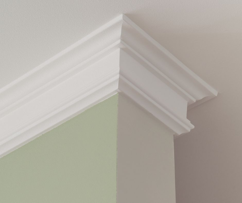 Plaster coving close up