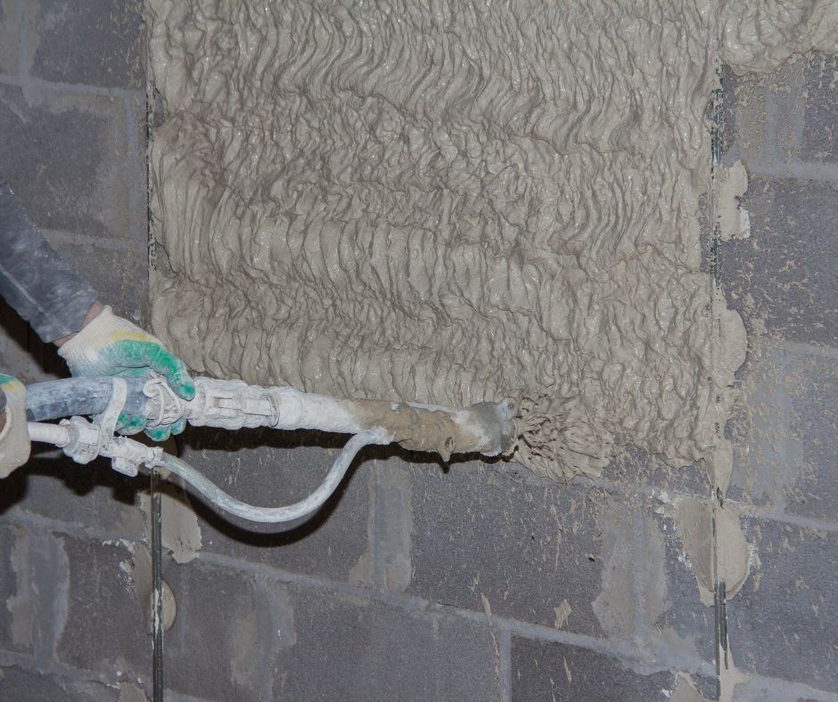 Spray plastering