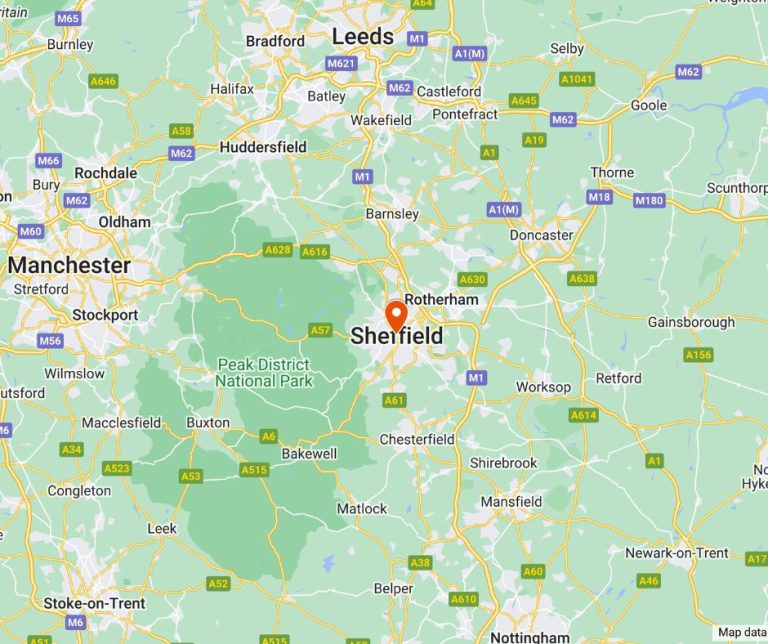 Plasterers in Sheffield Map