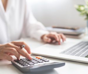 Person using a calculator