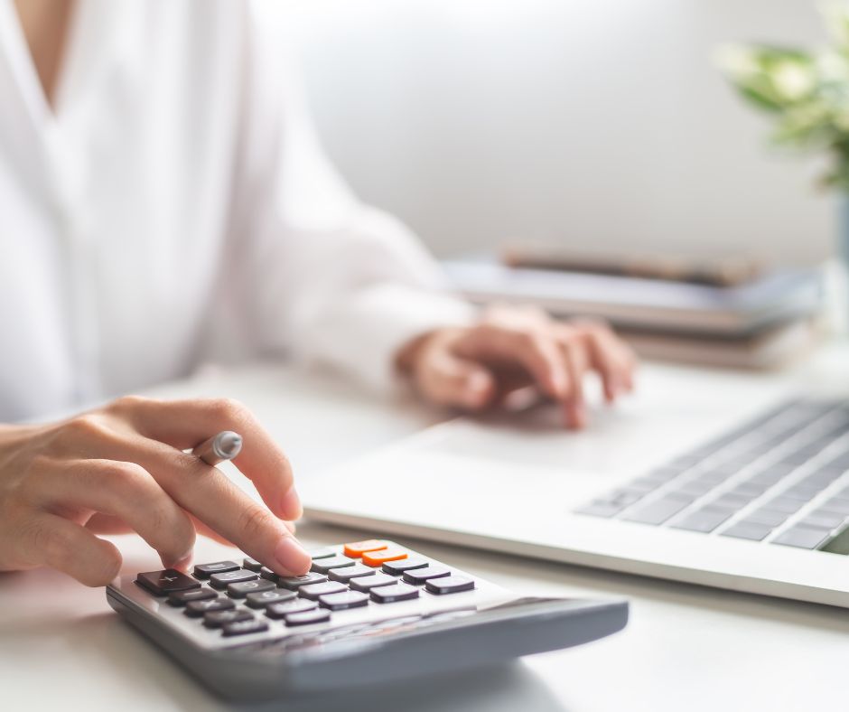 Person using a calculator