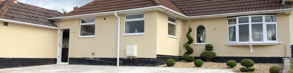A bungalow with monocouche render